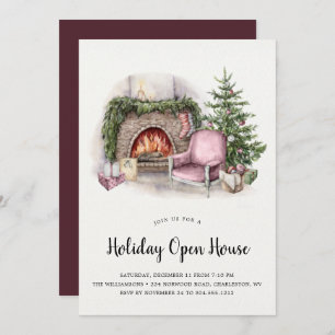 Cozy Holiday Home  Holiday Open House Invitation