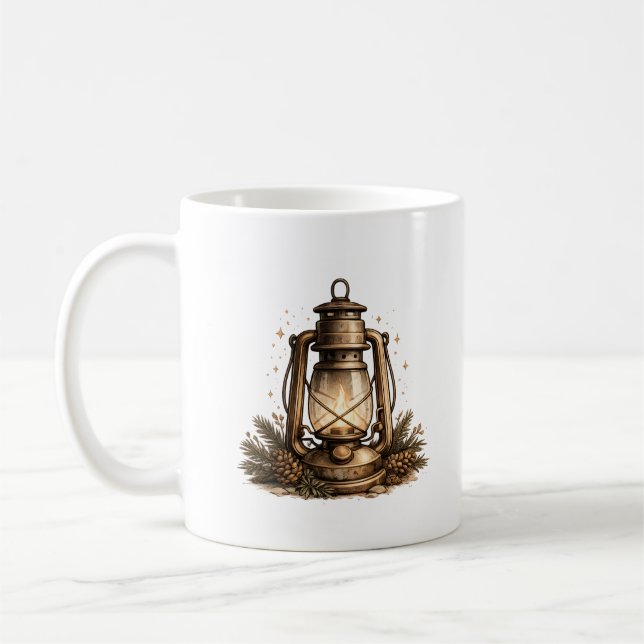 Cozy Holiday Lantern Coffee Mug (Left)