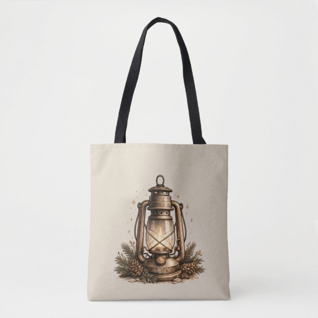 Cozy Holiday Lantern Tote Bag (Front)