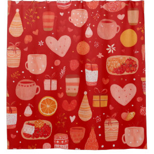 Cozy Holiday Mugs and Gifts Red Pattern