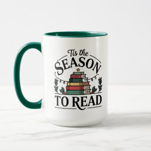 Cozy Holiday Reading Stack Mug