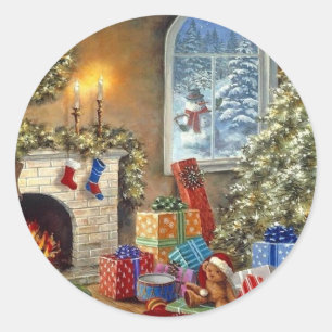 Cozy Holidays Classic Round Sticker