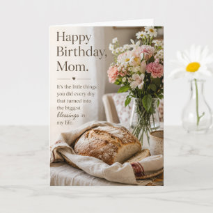 Cozy Home Aesthetic Happy Birthday Mom Quote Card