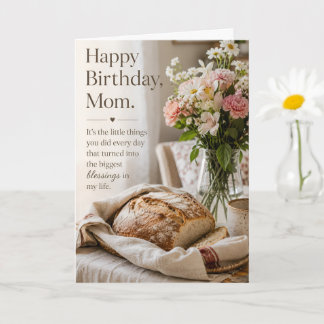 Cozy Home Aesthetic Happy Birthday Mom Quote Card