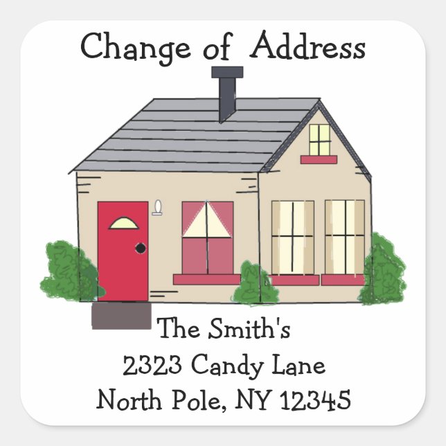 Cozy Home Change of Address Square Sticker (Front)
