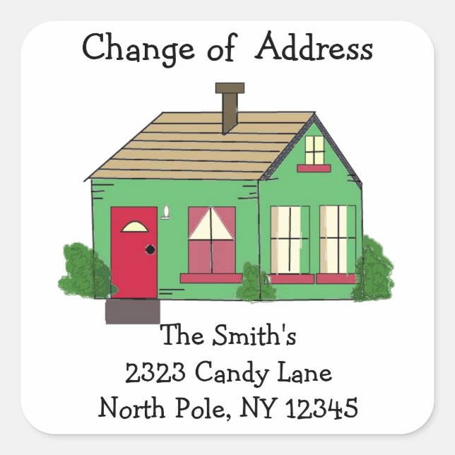 Cozy Home Change of Address Square Sticker (Front)