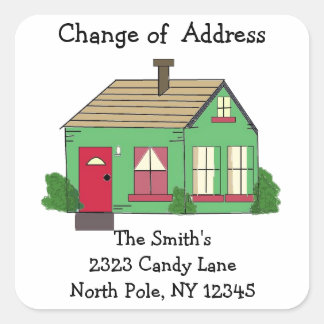 Cozy Home Change of Address Square Sticker