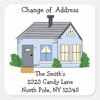 Cozy Home Change of Address Square Sticker