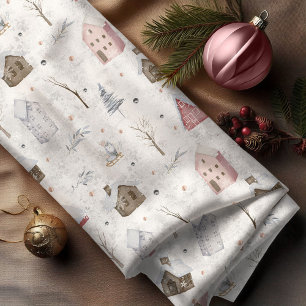Cozy Home Christmas Pink ID985 Fabric