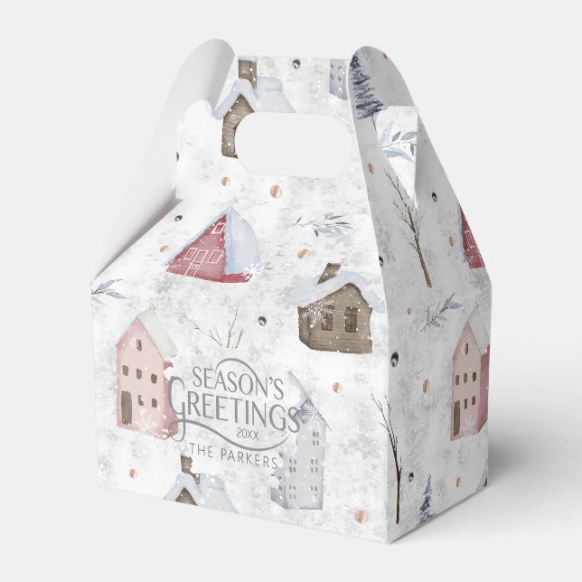 Cozy Home Christmas Pink ID985 Favor Box (Front Side)