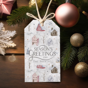 Cozy Home Christmas Pink ID985 Gift Tags