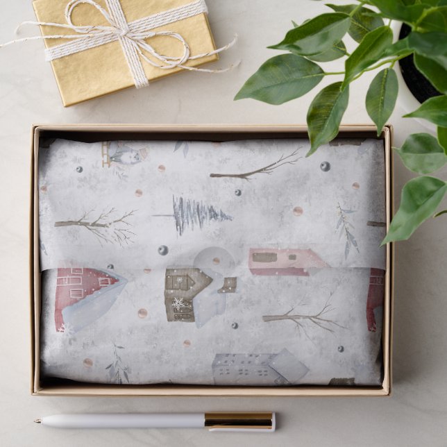 Cozy Home Christmas Pink ID985 Tissue Paper (Gift)