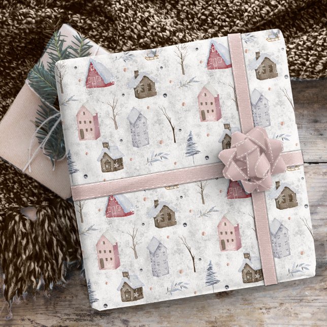 Cozy Home Christmas Pink ID985 Wrapping Paper (Creator Uploaded)