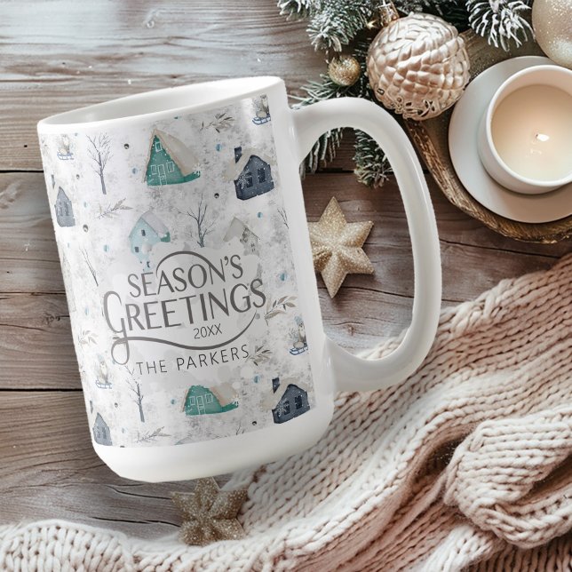 Cozy Home Christmas Teal ID985 Coffee Mug (Creator Uploaded)