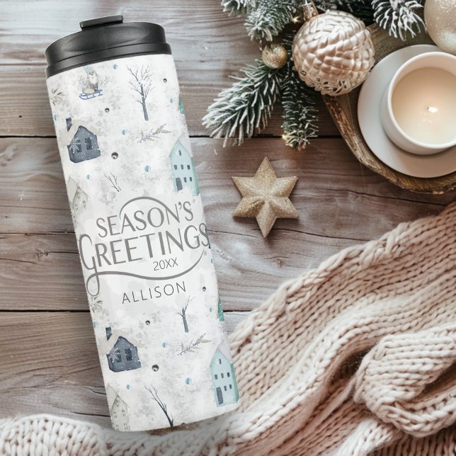 Cozy Home Christmas Teal ID985 Thermal Tumbler (Creator Uploaded)