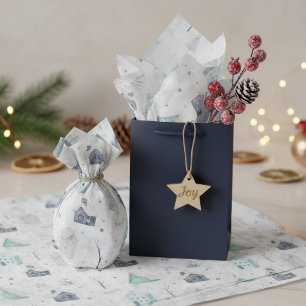 Cozy Home Christmas Teal ID985 Tissue Paper
