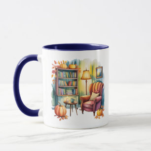 Cozy Home Reading Mug — Framed Wall & Book Shelf