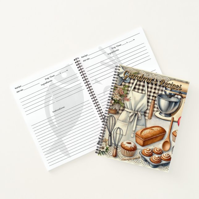 Cozy Homemade Baking Scene with Apron Notebook (Inside)