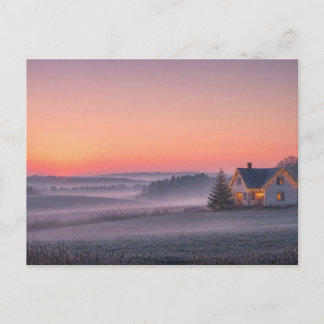 Cozy Horizon Christmas • Warm Farmhouse Holiday Postcard