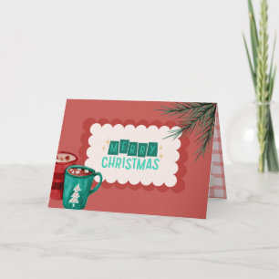 Cozy Hot Chocolate Christmas Card Personalized 