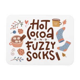 Cozy Hot Cocoa and Fuzzy Socks Design Magnet