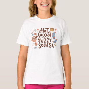 Cozy Hot Cocoa and Fuzzy Socks Design T-Shirt