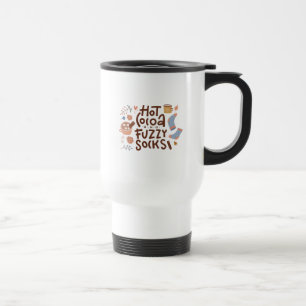 Cozy Hot Cocoa and Fuzzy Socks Design Travel Mug