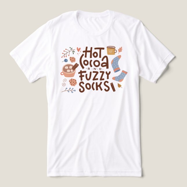Cozy Hot Cocoa and Fuzzy Socks Design Tri-Blend Shirt (Design Front)