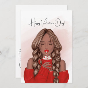 Cozy Hot Cocoa Valentines Day Greeting Holiday Card