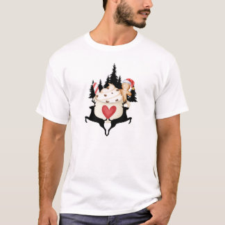 Cozy Hot Cocoa with Reindeer Silhouette  T-Shirt