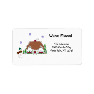 Cozy House Scene New Address Label