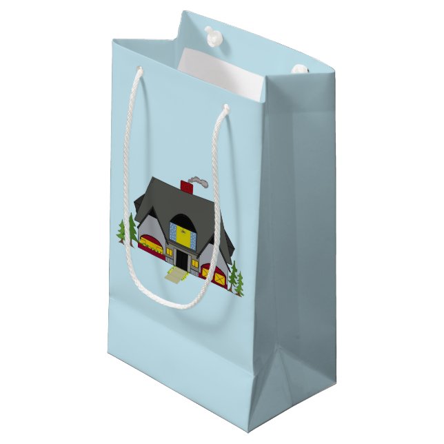 Cozy House Small Gift Bag (Front Angled)