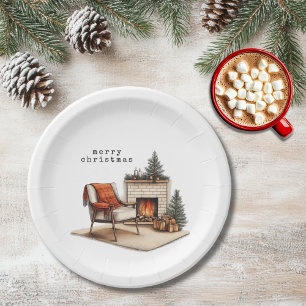 Cozy Hygge Christmas Paper Plate