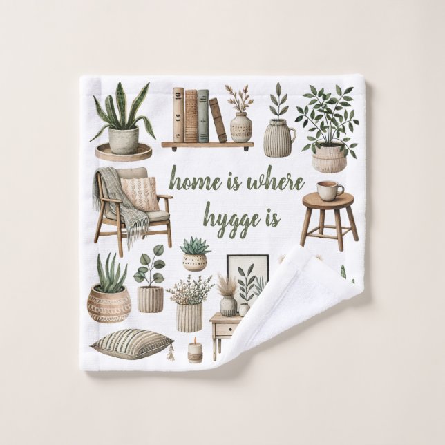 Cozy- Hygge- Design Wash Cloth (Wash Cloth)