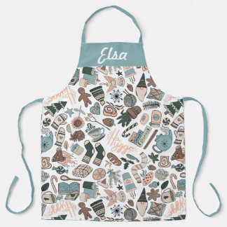 Cozy Hygge Pattern Customizable Apron