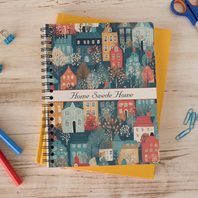 Cozy Hygge Village Nordic Folk Art, custom Notebook (Creator Uploaded)