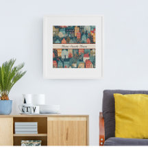 Cozy Hygge Village Nordic Folk Art, custom
