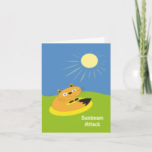 Cozy Introvert Cat Sunbeam Humour Illustration Card