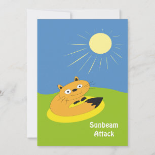 Cozy Introvert Cat Sunbeam Humour Illustration Card