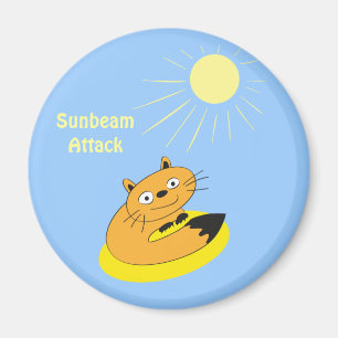 Cozy Introvert Cat Sunbeam Humour Illustration Magnet