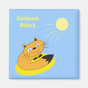 Cozy Introvert Cat Sunbeam Humour Illustration Magnet