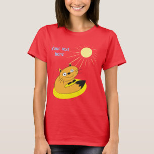Cozy Introvert Cat Sunbeam Humour Illustration T-Shirt