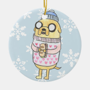 Cozy Jake Dog Ceramic Ornament