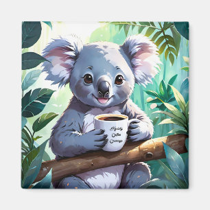 Cozy Jungle Koala Coffee Magnet
