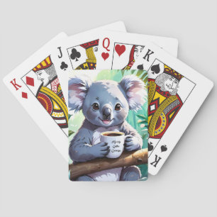 Cozy Jungle Koala Coffee Playing Cards