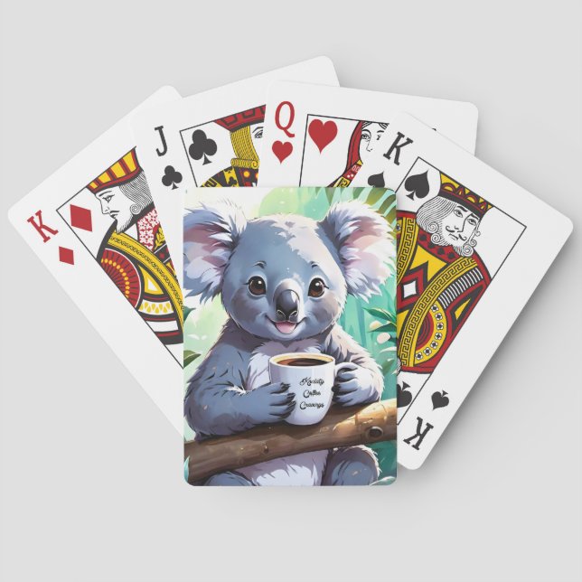 Cozy Jungle Koala Coffee Playing Cards (Back)
