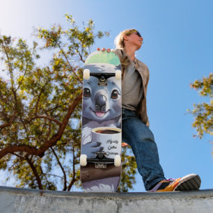 Cozy Jungle Koala Coffee Skateboard