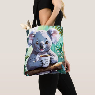 Cozy Jungle Koala Coffee Tote Bag