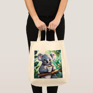 Cozy Jungle Koala Coffee Tote Bag
