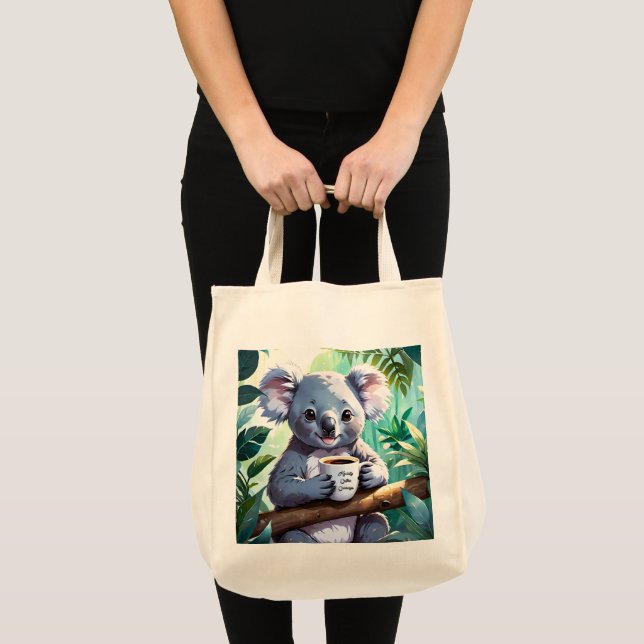 Cozy Jungle Koala Coffee Tote Bag (Front (Product))